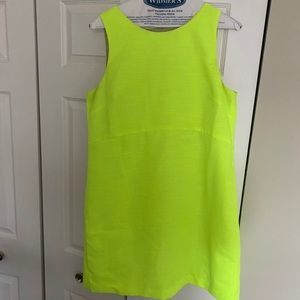 J Crew Neon Green Dress with Opening in Back